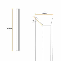 Imagem 4 do Puxador Rometal Slim Para Porta de Vidro 15 Cm Champanhe 1001