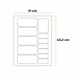 Imagem 4 do Porta Notas Com 12 Nichos Cédulas E Moedas 43,2x31cm