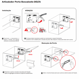 Imagem 5 do Articulador Delta Cinza Para Porta Basculante F2 - Hardt