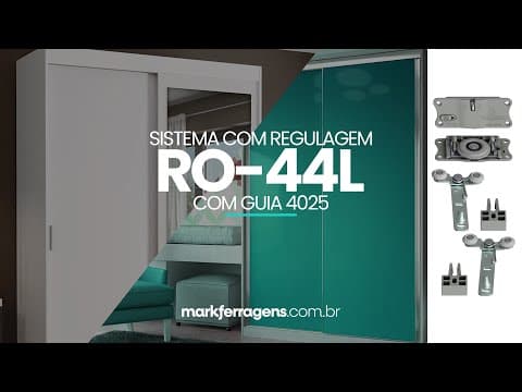 Imagem 4 do Kit Sistema Para Porta de Correr Ro44 L Com Guia 4025 Rometal