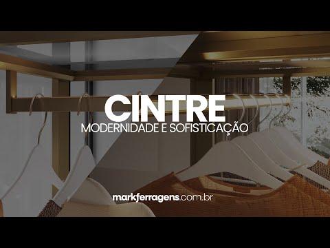 Suporte Topo Central Em Cromo Acetinado Para Cabideiro Cintre Rometal