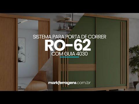 Kit Sistema Para Porta de Correr Ro62 Com Guia 4030 Universal Rometal