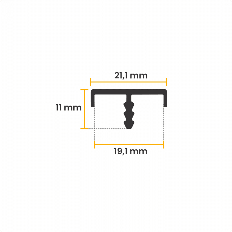 Perfil Testeria Em Inox Polido de Encaixe Rasgo de 18mm Rm095 Rometal