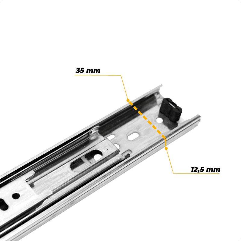 Corrediça Trilho Telescópico de 25 Cm H35 Light 30kg Hd