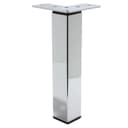 Pé Quadrado Fixo de Aço Cromado Cromado de 20 Cm Para Armário Archi