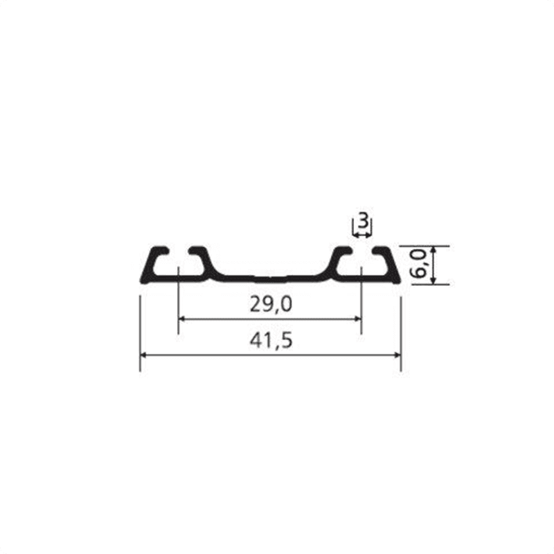 Trilho Inferior Inox de 15mm Para Porta de Correr de Guarda Roupas Rm022 Rometal