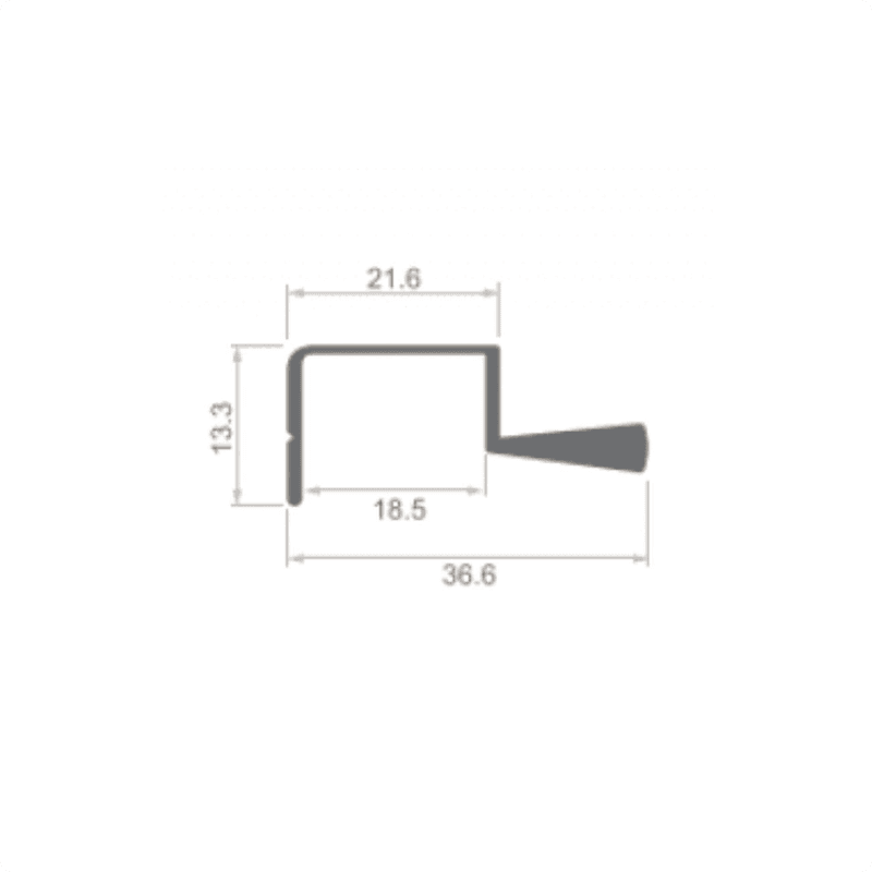 Perfil Puxador Na Cor Inox Polido de 18 Mm Sp098 Rm105 Rometal