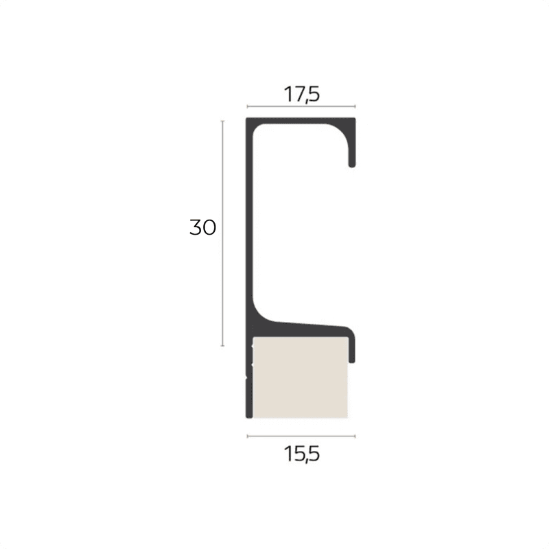 Perfil Puxador G Em Alumínio Anodizado 15 X 30 Mm Goiás