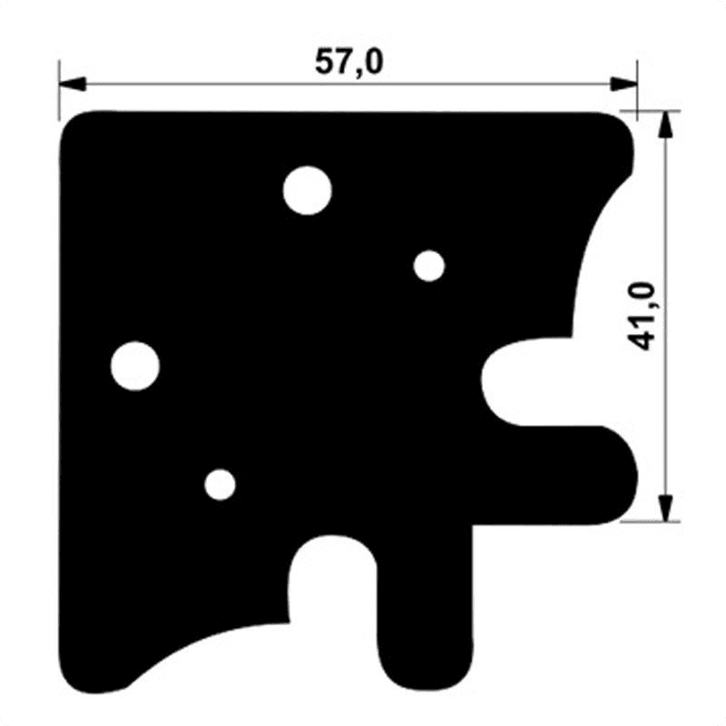 Esquadreta 095 de Aço Com Furo Para Montagens de Portas Jogo Com 4 Peças Mk