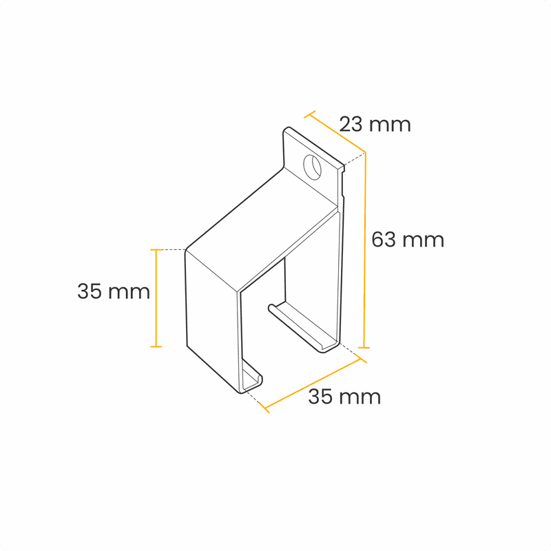 Suporte Para Trilho de Porta de Correr 35 X 35 Mm Natural 1098 Perfil