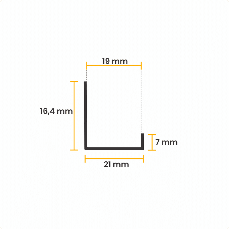 Perfil Testeria Em Inox Polido de Encaixe de 18mm Rm124 Rometal