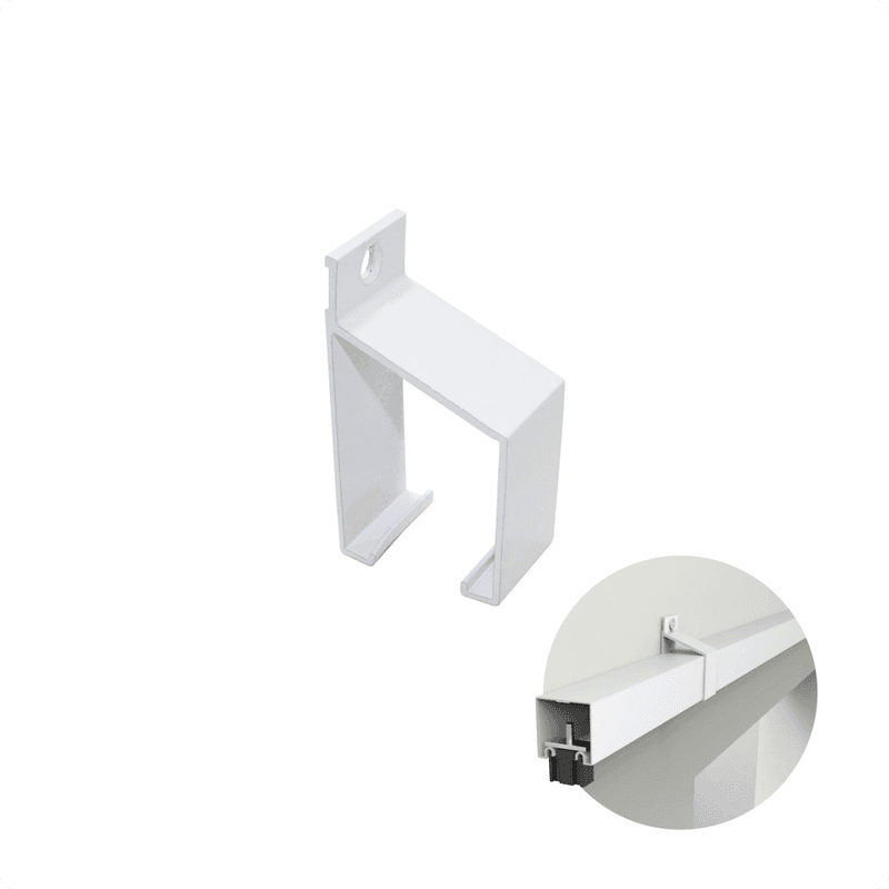 Suporte Para Trilho de Porta de Correr 35 X 35 Mm Branco 1098 Perfil