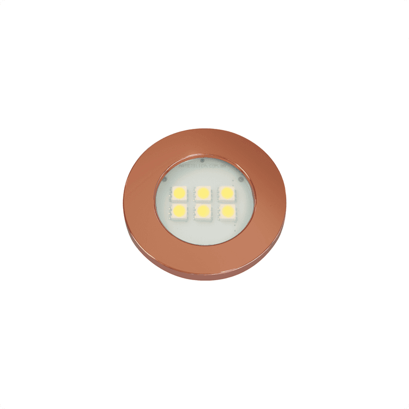 Luminária Mini Circular 6 Led Bq 110/220 Cobre