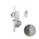 Fechadura Em Inox Com Cilindro Oval E Roseta Oval Para Porta Pivotante de Correr 940 Stam