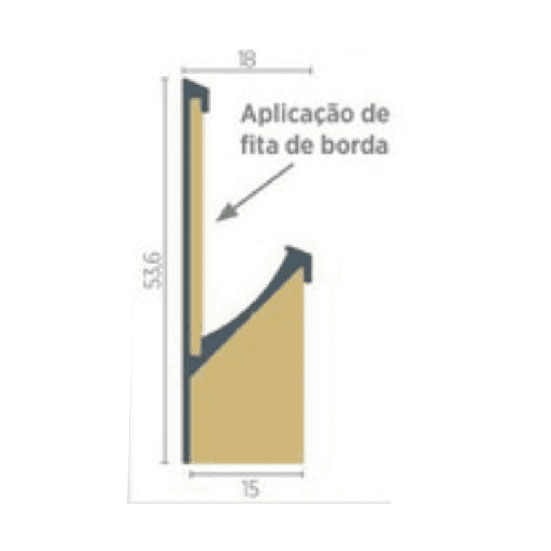 Perfil Puxador Cava Alumínio Anodizado de 15 Mm Rm213 Rometal