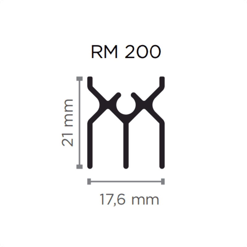 Trilho Sequenziato Em Anodizado Para Porta de Correr Rm200 Rometal