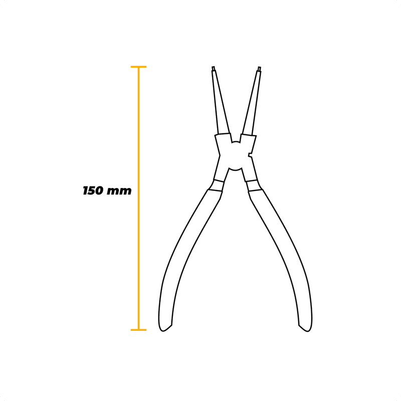 Alicate Para Anéis Interno Com Bico Reto 150 Mm Mtx