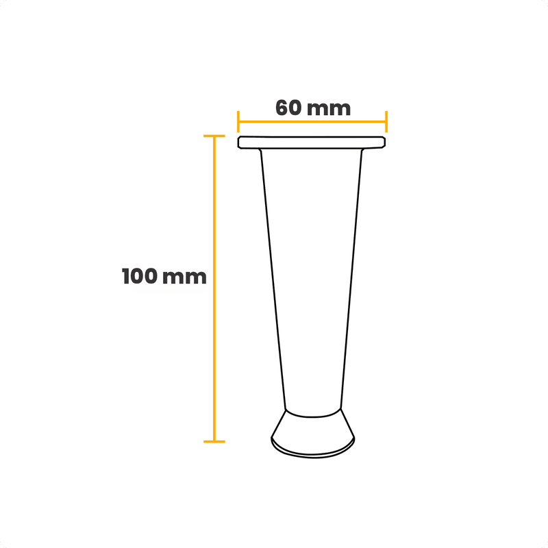 Pé Cônico de Alumínio Polido P/ Armário 10 Cm C/ Regulagem