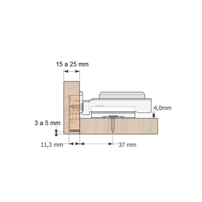 Dobradiça Hd 35 Mm Reta Em Aço Inox Com Amortecedor E Clip On