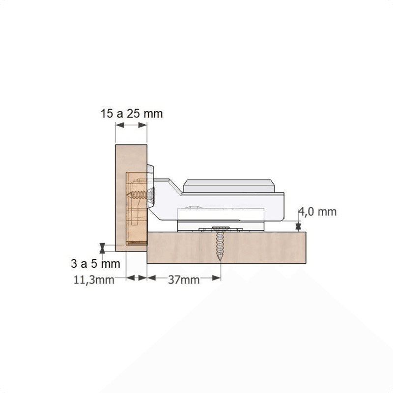 Dobradiça Hd 35 Mm Curva Em Aço Inox Com Amortecedor E Clip On