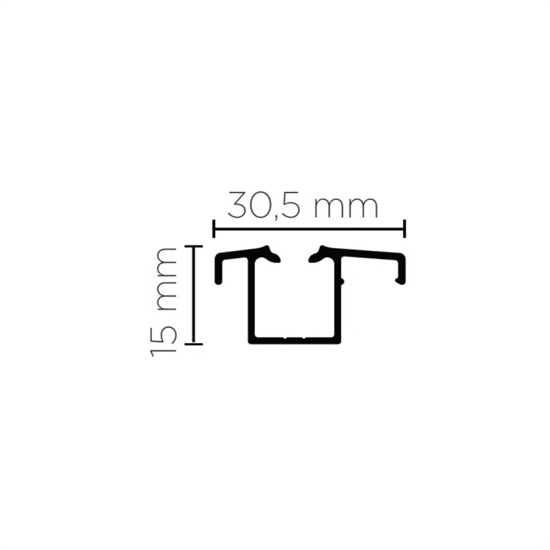 Trilho de Embutir Simples Para O Sistema Línea Rm314 Rometal