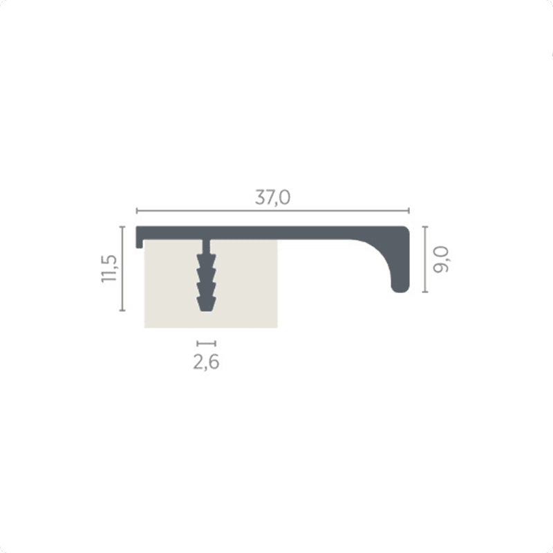 Perfil Puxador Em Anodizado de Encaixe Rasgo de 18mm Rm140 Rometal