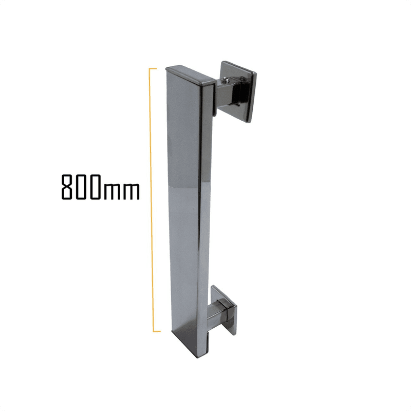 Puxador Genebra Duplo Cromado 80 Cm P/ Porta Residencial