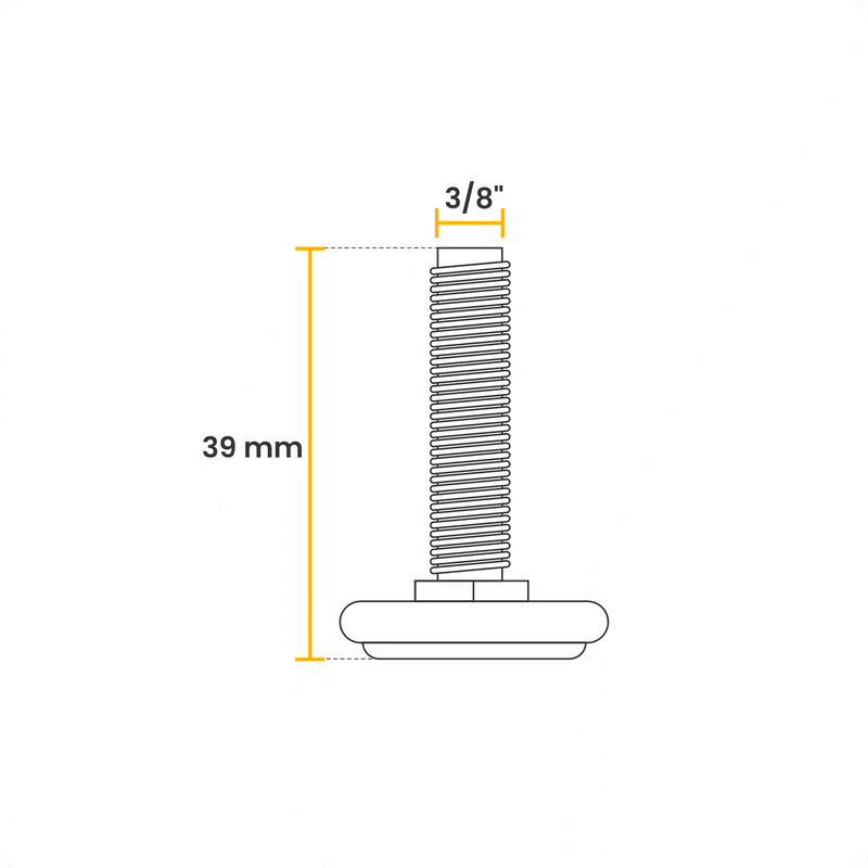 Sapata Reforçada Pé Nivelador Regulável de 3/8 Pol X 35 Mm Mk