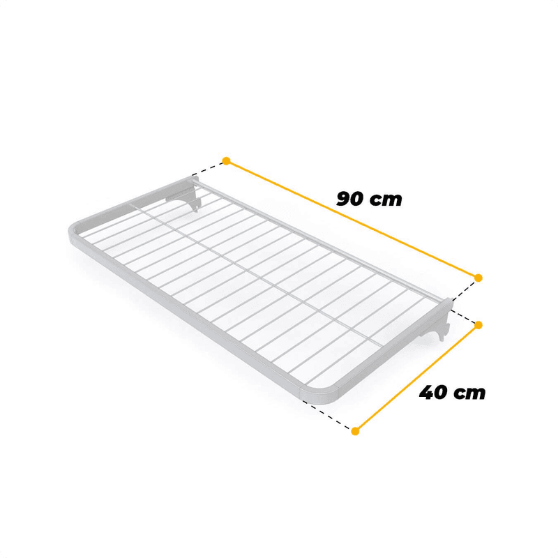 Prateleira Aramada Modular Branco de 90 X 40 Cm Para Organização de Closet Mo0109