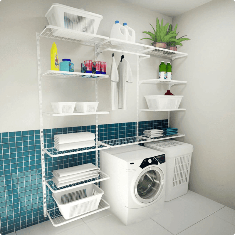 Prateleira Aramada Modular Branco de 90 X 40 Cm Para Organização de Closet Mo0109