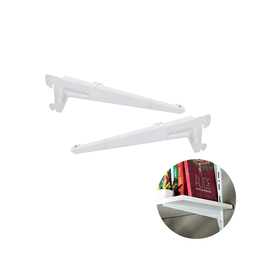 Suporte Branco de 20 Cm Com Aba Para Trilho Cremalheira