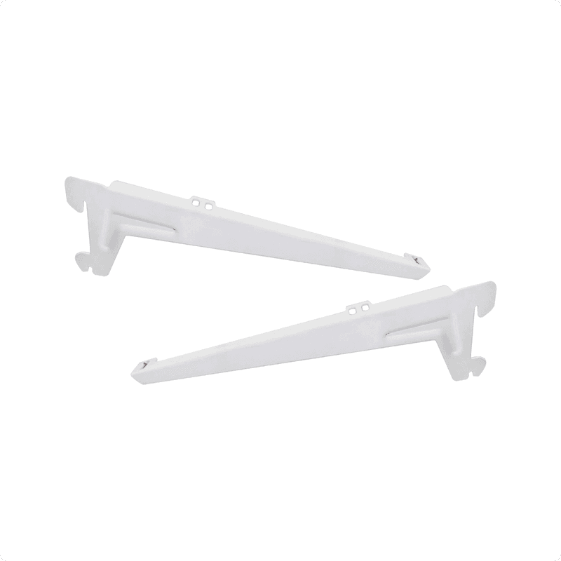 Suporte Branco de 25 Cm Com Aba Para Trilho Cremalheira