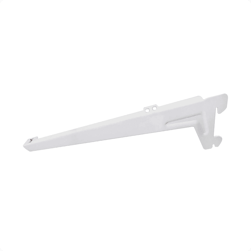 Suporte Branco de 25 Cm Com Aba Para Trilho Cremalheira