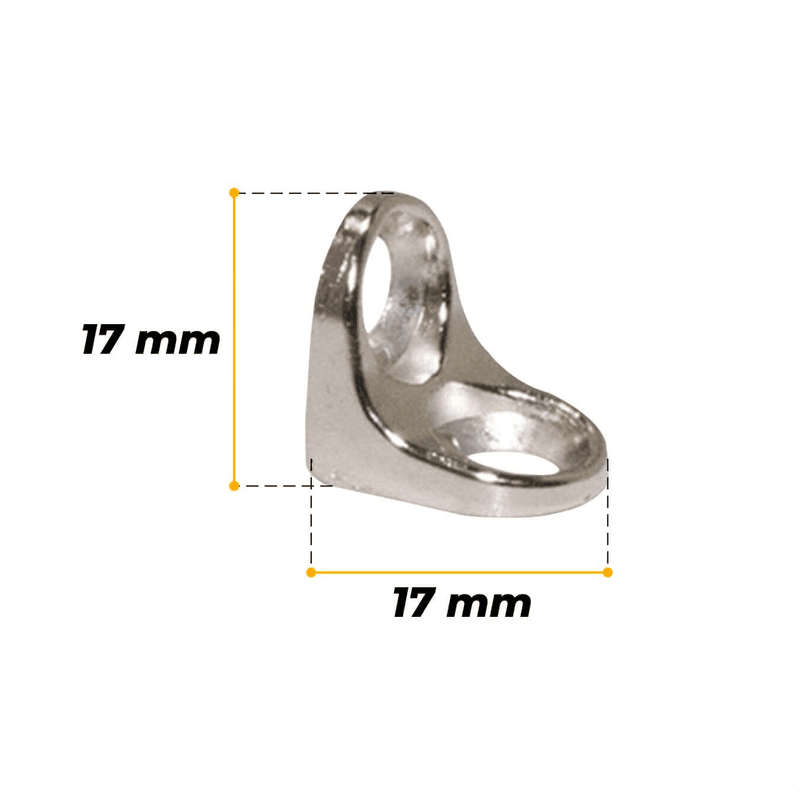 Cantoneira Suporte Cadeirinha 17 X 17 Maciça Niquelada - Pt 100 Peças
