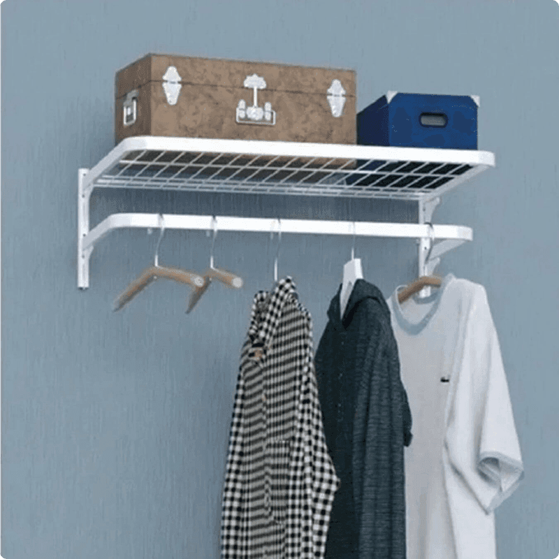 Kit Organizador Modular Aramada Multiuso Branco Com Cabideiro Mo0078