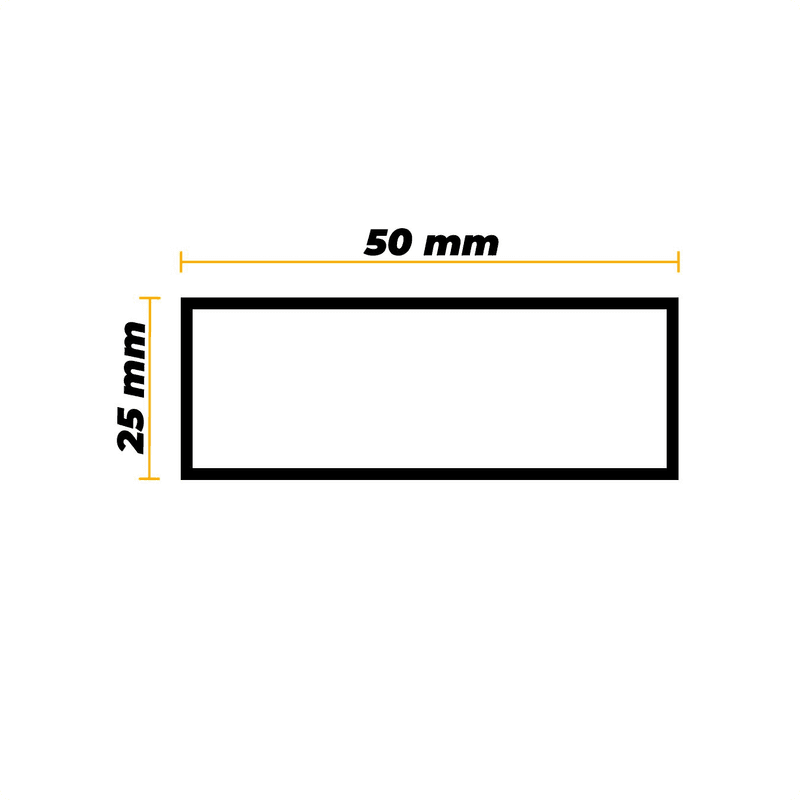 Tubo Quadrado Em Alumínio 50 X 25 Mm Fosco 2 Barras de 3 Metros