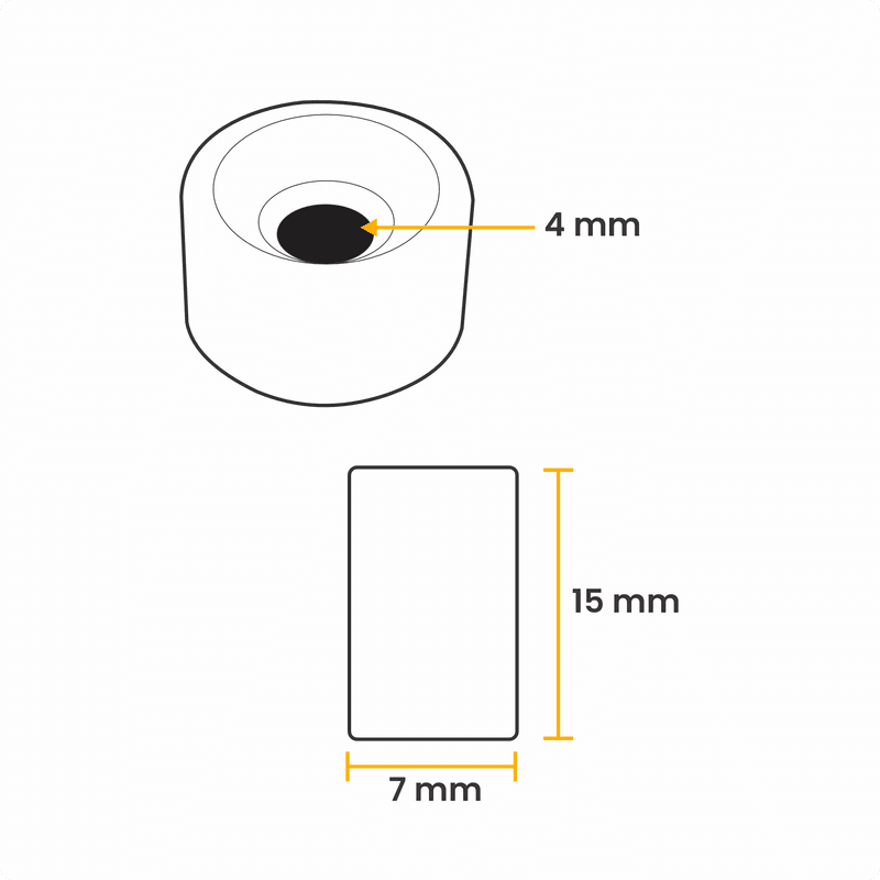 Suporte Redondo Para Prateleiras 9,5 X 15 Mm Marfim 100 Un - Mark