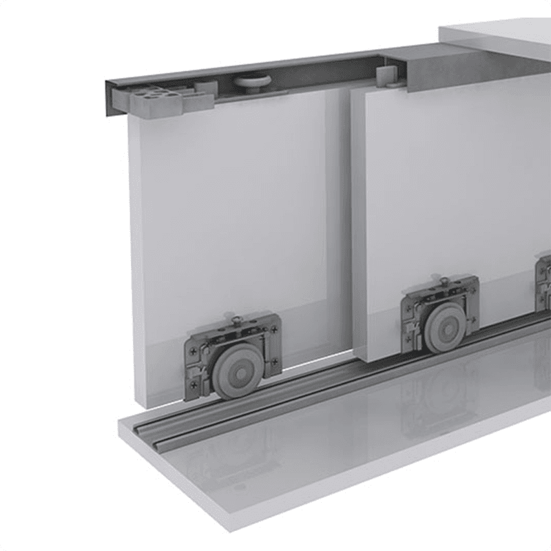 Kit Sistema Para Porta de Correr Ro62 Com Guia 4002 Comum Rometal