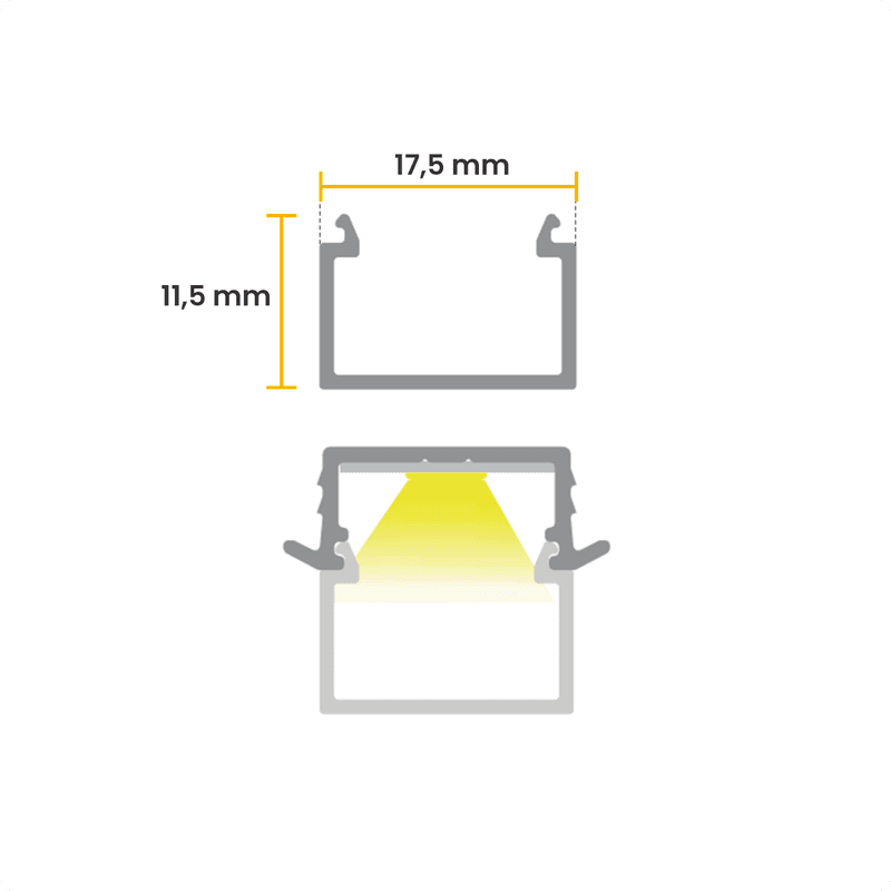 Perfil Difusor Led Alto Em Branco Leitoso de 3000mm Df003 Rometal