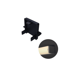 Ponteira Em Preto Fosco Para Perfil Led Alto de Sobrepor Pe329 Rometal