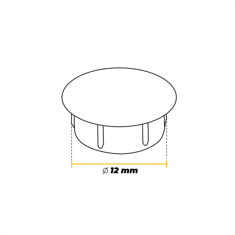 Tapa Furo Interno 12 Mm Mel 100 Unidades