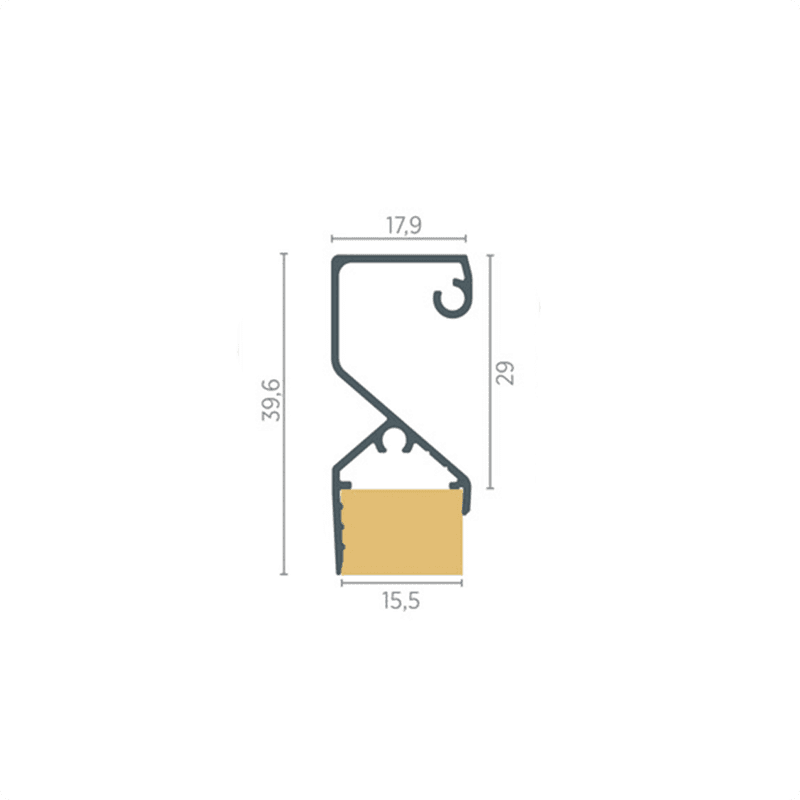 Perfil Puxador Em Inox Mate de 15 Mm Rm336 Rometal