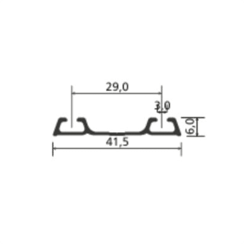 Trilho Inferior Anodizado de 15 Mm Para Porta de Correr Rm022 Rometal