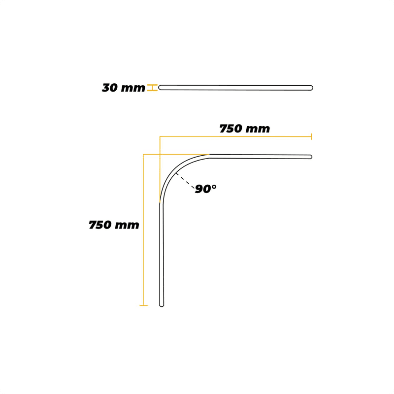 Tubo Oblongo Curvo Em 90° Graus 1,5 M Para Roupeiro - Sr