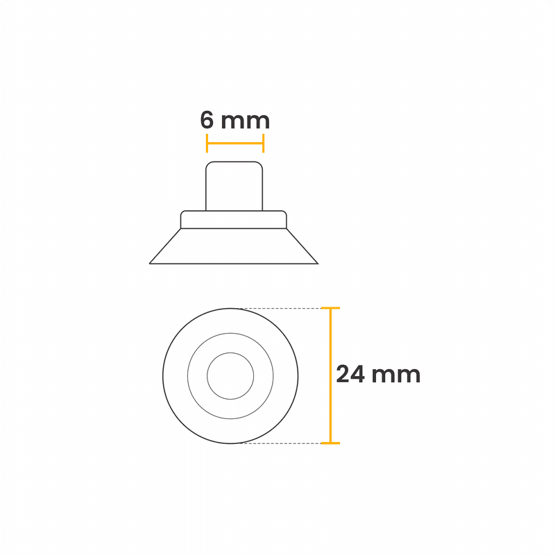 Ventosa de Silicone Incolor 06 Mm X 24 Mm - Bigfer