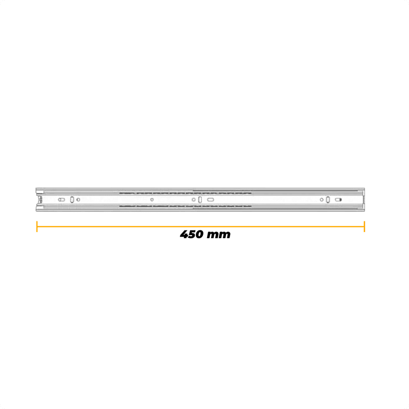 Corrediça Trilho Telescópica de 45 Cm H45 Steel 40kg Mk