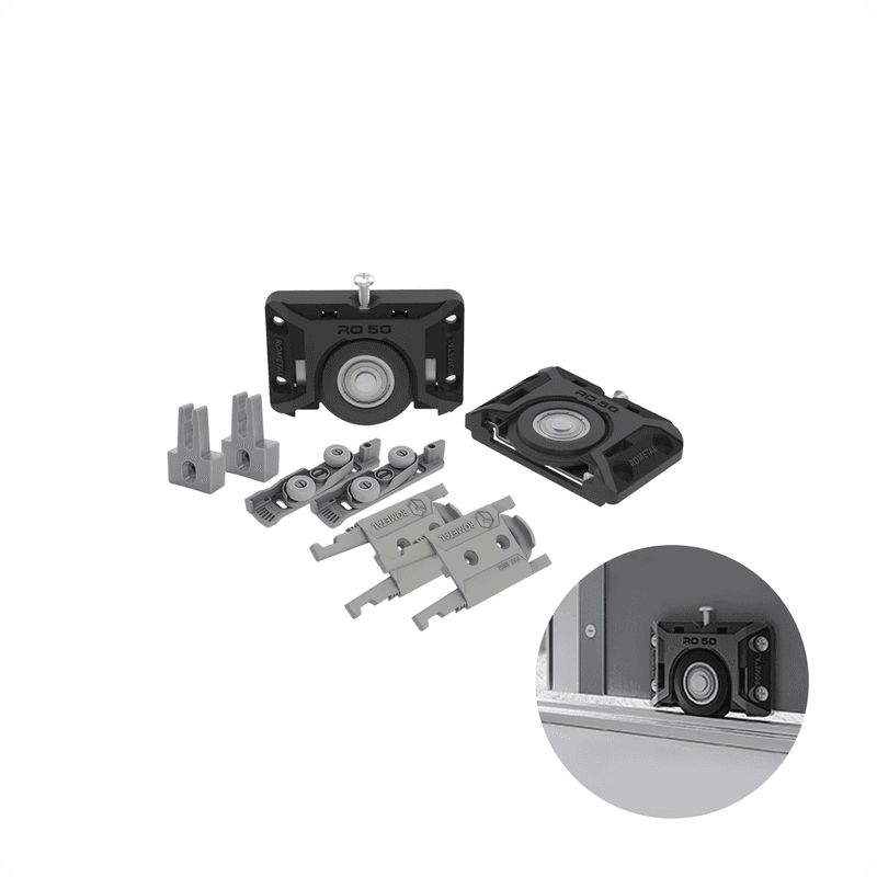 Kit Sistema Para Porta de Correr Ro50 Com Guia Flex 4032 Rometal