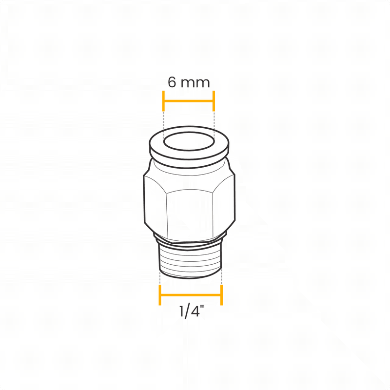Conexão Rápida Reta Macho 06 Mm X 1/4 Bsp