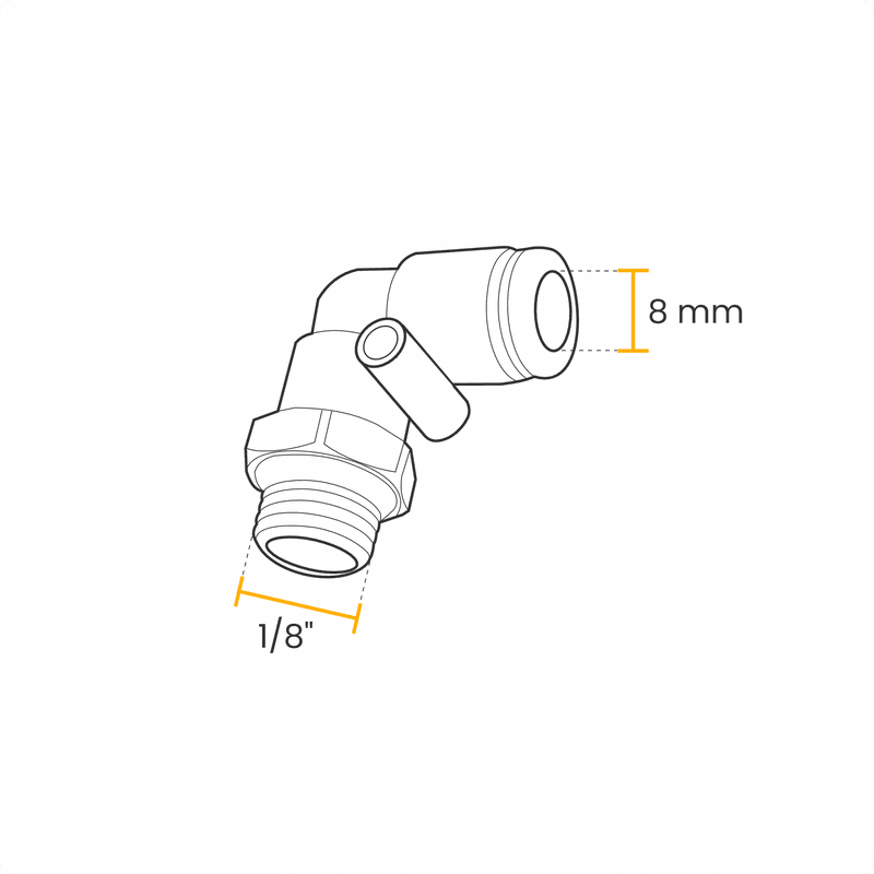 Conexão Rápida Cotovelo Macho 08 Mm X 1/8 Bsp