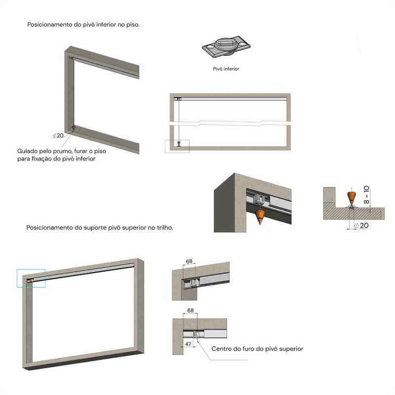 Kit Sistema Articolato Sanfonado Pivô 1 Folha Rometal